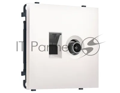 Комплект механизма розетки компьютерной + TV оконечной SIGMA Жемчуг RJ-45 (8P8C) CAT6/50-870MHz 1dB с/ш QUANT PRO (SP2125, PR195)