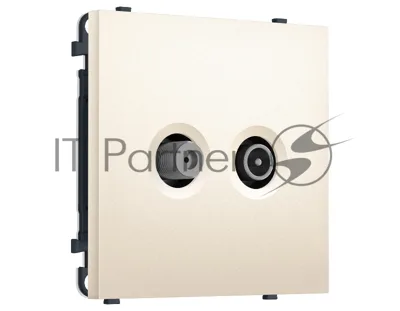Комплект механизма розетки TV оконечной + SAT SIGMA Жемчужно-кремовый 5-862MHz 3.5dB/950-2150MHz 3.8dB QUANT PRO (SP2533, PR217)