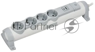 Удлинитель У04К 4 места 2P+PE 3м 3х1,5мм2 16А USB A+C 20Вт белый COMFORT