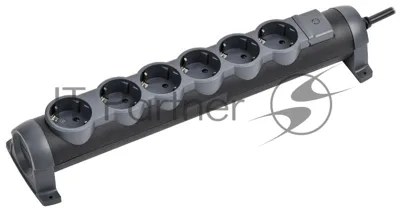 Удлинитель У06К 6 мест 2P+PE 3м 3х1,5мм2 16А черный COMFORT