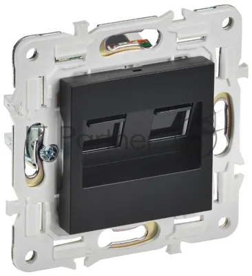 SKANDY Розетка компьютерная двойная RJ45 кат.6 SK-K04Bl черный