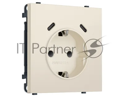 Комплект механизма электрической розетки SIGMA Бежевый матовый 2USB С+C 20W (быст. зар.) с/з с/ш 16A-250V QUANT PRO (SP3305, PR165)