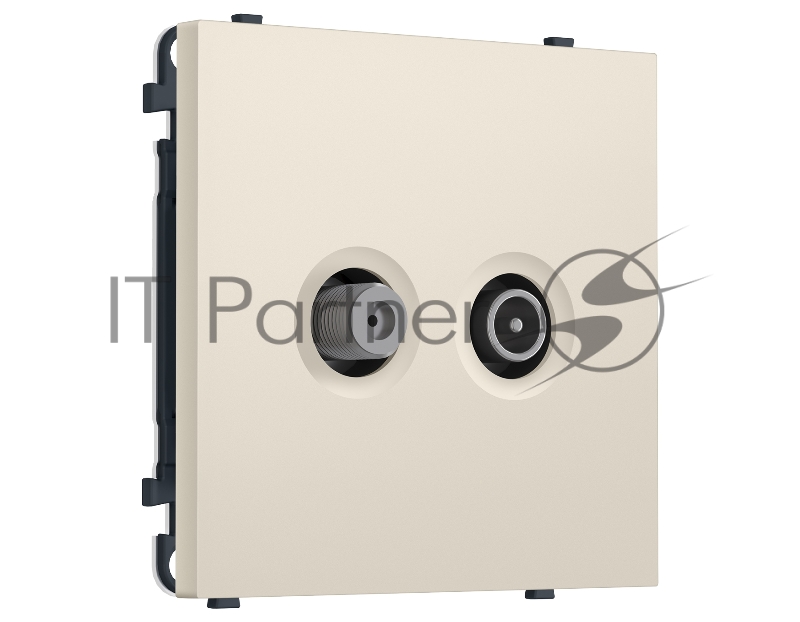 Комплект механизма розетки TV оконечной + SAT SIGMA Бежевый матовый 5-862MHz 3.5dB/950-2150MHz 3.8dB QUANT PRO (SP3333, PR217)