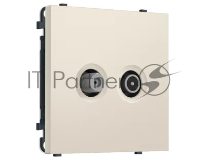 Комплект механизма розетки TV оконечной + SAT SIGMA Бежевый матовый 5-862MHz 3.5dB/950-2150MHz 3.8dB QUANT PRO (SP3333, PR217)