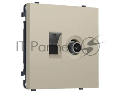 Комплект механизма розетки компьютерной + TV оконечной SIGMA Кашемир RJ-45 (8P8C) CAT6/50-870MHz 1dB с/ш QUANT PRO (SP3525, PR195)
