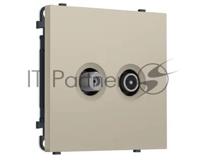Комплект механизма розетки TV оконечной + SAT SIGMA Кашемир 5-862MHz 3.5dB/950-2150MHz 3.8dB QUANT PRO (SP3533, PR217)