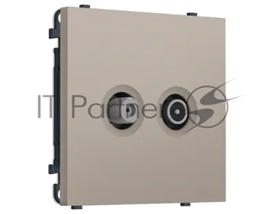 Комплект механизма розетки TV оконечной + SAT SIGMA Серо-бежевый матовый 5-862MHz 3.5dB/950-2150MHz 3.8dB QUANT PRO (SP3733, PR217)