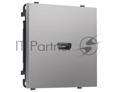 Комплект механизма розетки HDMI 2.1 SIGMA Сталь матовый 30V/900MS 4K-120HZ 8K-60Hz QUANT PRO (SP5140, PR223)