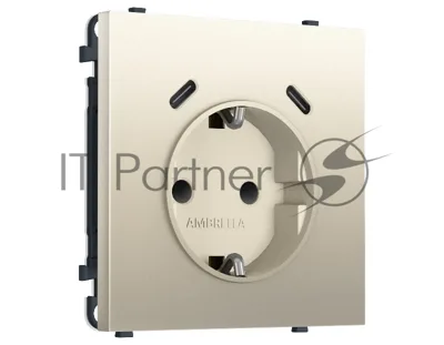 Комплект механизма электрической розетки SIGMA Шёлк 2USB С+C 20W (быст. зар.) с/з с/ш 16A-250V QUANT PRO (SP5505, PR165)