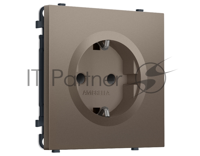 Комплект механизма электрической розетки SIGMA Темная бронза матовый 50Hz 2P+E с/з с/ш 16A-250V QUANT PRO (SP6370, PR141)