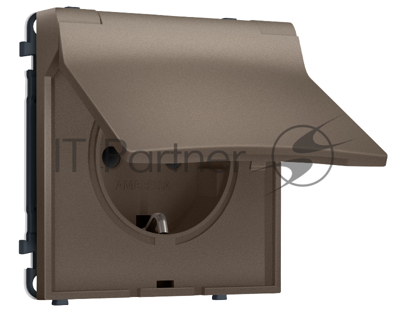 Комплект механизма электрической розетки SIGMA Темная бронза матовый 50Hz 2P+E с/з с/ш и крышкой IP44 16A-250V QUANT PRO (SP6380, PR141)