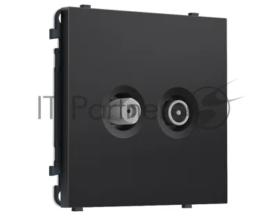 Комплект механизма розетки TV оконечной + SAT SIGMA Черный матовый 5-862MHz 3.5dB/950-2150MHz 3.8dB QUANT PRO (SP8133, PR217)