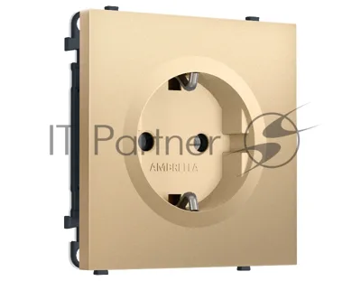 Комплект механизма электрической розетки SIGMA Золото Мягкое касание 50Hz 2P+E с/з 16A-250V QUANT PRO (SP8860, PR141)