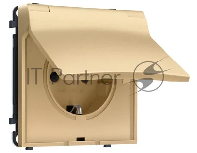 Комплект механизма электрической розетки SIGMA Золото Мягкое касание 50Hz 2P+E с/з с/ш и крышкой IP44 16A-250V QUANT PRO (SP8880, PR141)