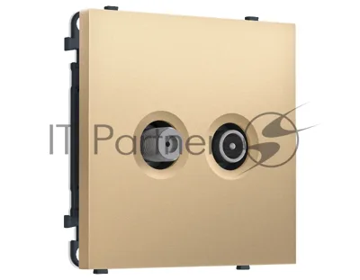 Комплект механизма розетки TV оконечной + SAT SIGMA Золото Мягкое касание 5-862MHz 3.5dB/950-2150MHz 3.8dB QUANT PRO (SP8933, PR217)