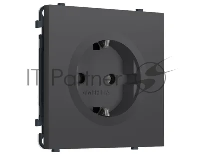 Комплект механизма электрической розетки SIGMA Графит Мягкое касание 50Hz 2P+E с/з 16A-250V QUANT PRO (SP9060, PR141)