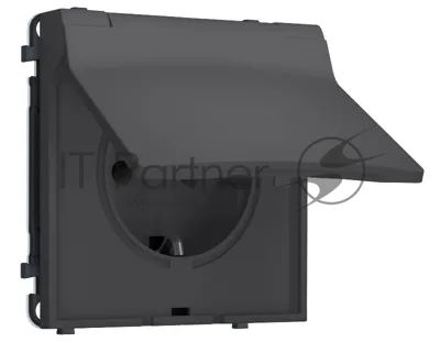 Комплект механизма электрической розетки SIGMA Графит Мягкое касание 50Hz 2P+E с/з с/ш и крышкой IP44 16A-250V QUANT PRO (SP9080, PR141)