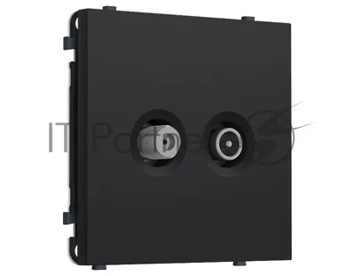 Комплект механизма розетки TV оконечной + SAT SIGMA Черный Мягкое касание 5-862MHz 3.5dB/950-2150MHz 3.8dB QUANT PRO (SP9933, PR217)