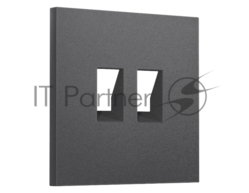Лицевая панель SIGMA (Антрацит серый) для компьютерной/телефонной двойной розетки RJ-45/RJ-11 QUANT PRO