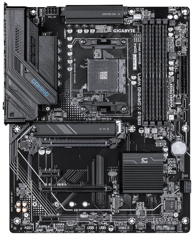 Материнская плата Gigabyte B550 X GAMING WIFI7, AM4, AMD B550, 4xDDR4, 4xSATA, 2xM.2, 1xPCIe 4.0 x16, 1xPCIe 3.0 x4, 2xPCIe 3.0 x1, 1xHDMI, 1xDisplayPort, 1x2.5Gb LAN, 1xUSB 3.2 Gen2, 4xUSB 3.2 Gen1, 1xUSB Type-C, 2xUSB 2.0, 2x3.5 мм, 7.1, ATX