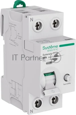 Выключатель дифференциального тока (ВДТ) 40A 2P 30мА Тип-AC 230В (кратно 1) Systeme9