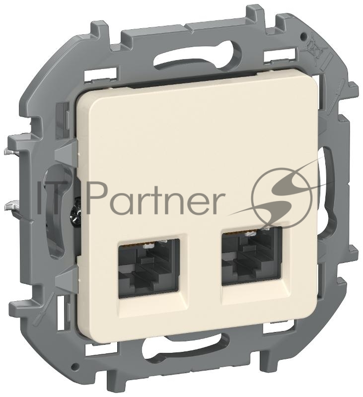 Розетка компьютерная двойная RJ45 категория 5Е UTP 6738361 слоновая кость IEKINSPIRIA