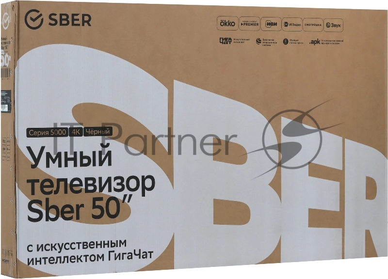 Телевизор Sber 50" SDX-50U5500DBB черный DLED UHD 60Hz Smart TV Салют ТВ 2GB/8GB