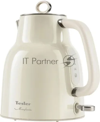 Чайник электрический Tesler KT-1760 бежевый, 1.7 л, 2200 Вт, скрытый нагревательный элемент