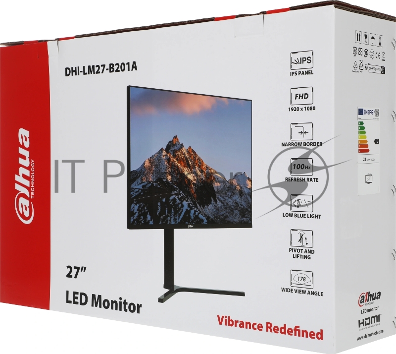 Монитор Dahua 27" DHI-LM27-B201AYS черный IPS LED 5ms 16:9 HDMI M/M матовая 1000:1 250cd 178гр/178гр 1920x1080 100Hz VGA FHD 3.84кг