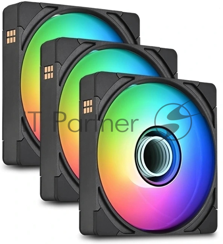 Вентилятор для корпуса Thermaltake CT140 EX Infinity ARGB 140х140x25 черный 4-pin 29.2дБ (упак.:3шт) (CL-F242-PL14SW-A) Ret