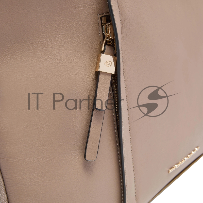 Деловая сумка женская Piquadro Circle CA6698W92/TOBLU с отделением для ноутбука 14" бежевая/голубая натур.кожа