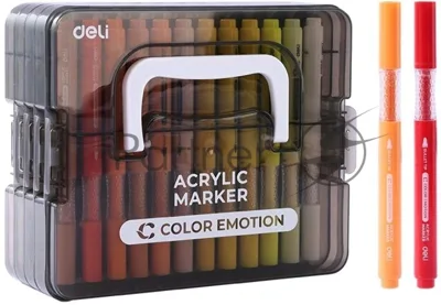 Набор маркеров Deli EC194-84 Color Emotion круг. пулевидный пиш. наконечник 84цв. (84шт.) пластиковая коробка