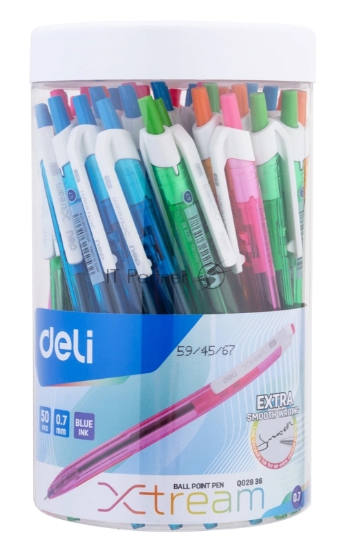 Набор ручек шариков. автоматическая Deli X-tream EQ02836-1-P ассорти син. черн. (50шт)