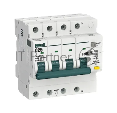АВДТ 3P+N 25А 30мА AC х-ка C ДИФ-103 4.5кА