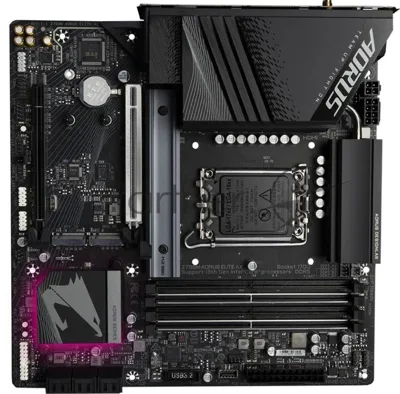 Материнская плата Gigabyte Z790M AORUS ELITE AX, LGA1700, Intel Z790, 4xDDR5, 6xSATA, 3xM.2, 1xPCIe 5.0 x16, 1xPCIe 4.0 x4, 1xHDMI, 1xDisplayPort, 1x 2.5Gb LAN, 1xUSB 3.2 Gen 2x2 Type-C, 1xUSB 3.2 Gen 2, 4xUSB 3.2 Gen 1, 4xUSB 2.0, 2x3.5 мм, 7.1, microATX