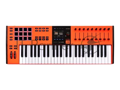 MIDI клавиатура Arturia [KeyLAB 49 MK3 Ultra Edition] 49 клавиш, полувзвешенная механика, дисплей, 12 пэдов, 9 фейдеров, 9 поворотных регуляторов, 3 входа для подключения педалей, MIDI in/out, USB-C