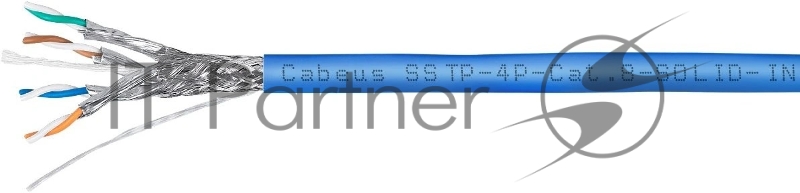 Кабель Cabeus SSTP-4P-CAT.8-SOLID-IN-LSZH-BL кат.8 S/FTP 4 пары LSZH внутренний 305м синий