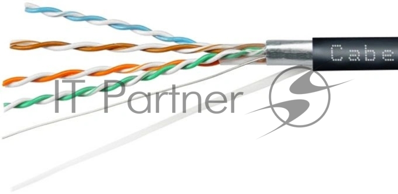 Кабель информационный Cabeus FTP-4P-Cat.5e-SOLID-OUT-LSZH-UV-100 кат.5E F/UTP 4 пары LSZH универсальный 100м черный