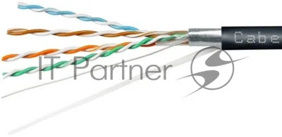 Кабель информационный Cabeus FTP-4P-Cat.5e-SOLID-OUT-LSZH-UV-100 кат.5E F/UTP 4 пары LSZH универсальный 100м черный