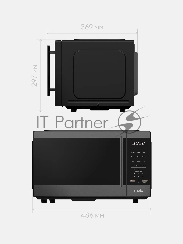 Микроволновая печь Tuvio MW17BB черный, 23 л, 800 Вт, переключатели - сенсор