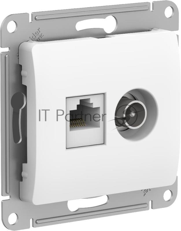 Glossa Белый Розетка 2-ая TV + компьютерная RJ45, кат. 5Е, механизм | GSL000189 | SE