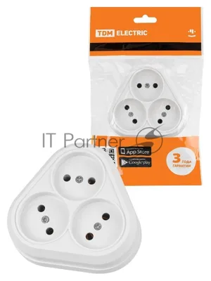 Розетка треугольная 2П открытой установки IP20 10A белая "Ладога" | SQ1801-0136 | TDM