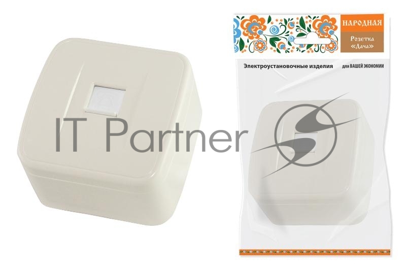 Розетка TФ (RJ-11) открытой установки IP20, сл. кость "Дача" Народная | SQ1824-0025 | TDM