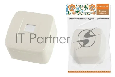 Розетка TФ (RJ-11) открытой установки IP20, сл. кость "Дача" Народная | SQ1824-0025 | TDM
