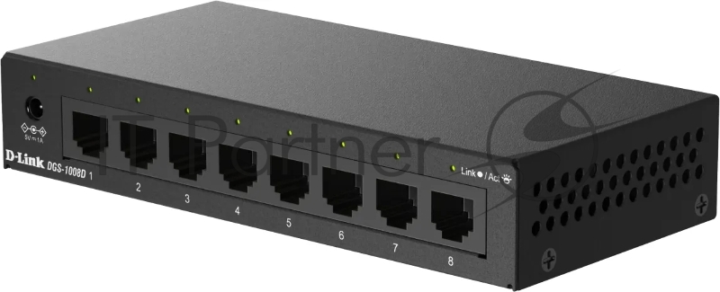 Коммутатор D-Link DGS-1008D/V/S1A, 8×1 Гбит/с, неуправляемый