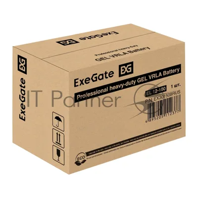 Гелевая аккумуляторная батарея ExeGate EL 12-100-М6 (12V 100Ah, болт М6)