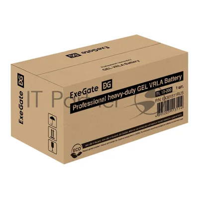 Гелевая аккумуляторная батарея ExeGate EL 12-200-М8 (12V 200Ah, болт М8)