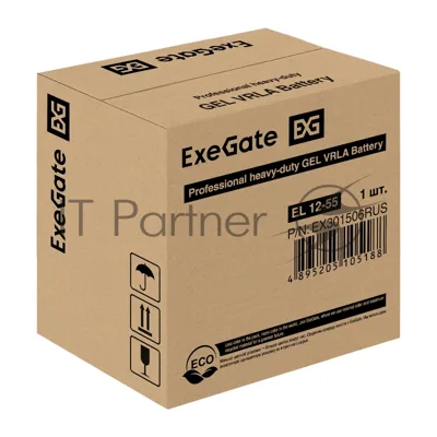 Гелевая аккумуляторная батарея ExeGate EL 12-55-М6 (12V 55Ah, болт М6)