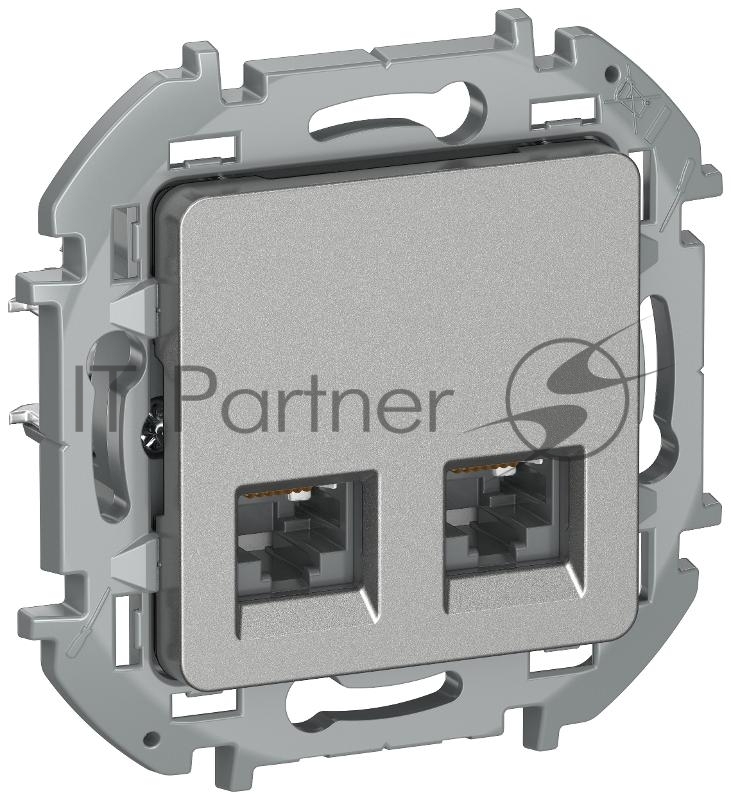 Inspiria Алюминий Розетка компьютерная 2-я RJ45 кат.5Е UTP  | 6738371 | IEK
