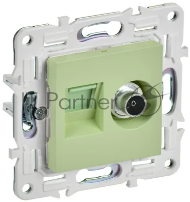 SKANDY Розетка двойная TV+RJ45 кат.6E SK-A15M мятный | SK-AK20-2-K06 | IEK